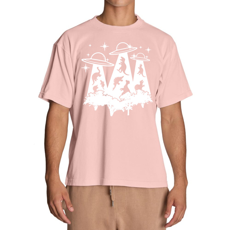 Dinosaur Alien Abduction Ufo T Rex Urban Heavy T-shirt | Artistshot