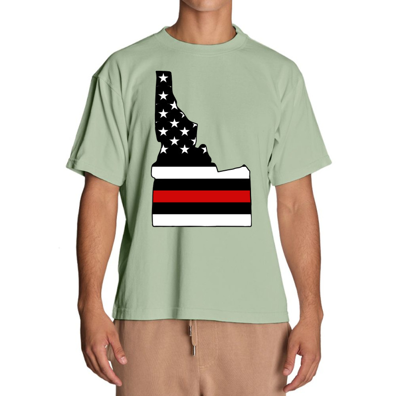 Firefighter T  Shirt Idaho Firefighter Thin Red L Ine T  Shirt Urban Heavy T-shirt | Artistshot