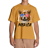 Corgi Dog 4th Of July Merica Men Women Usa American Flag 434 Welsh Cor Urban Heavy T-shirt | Artistshot