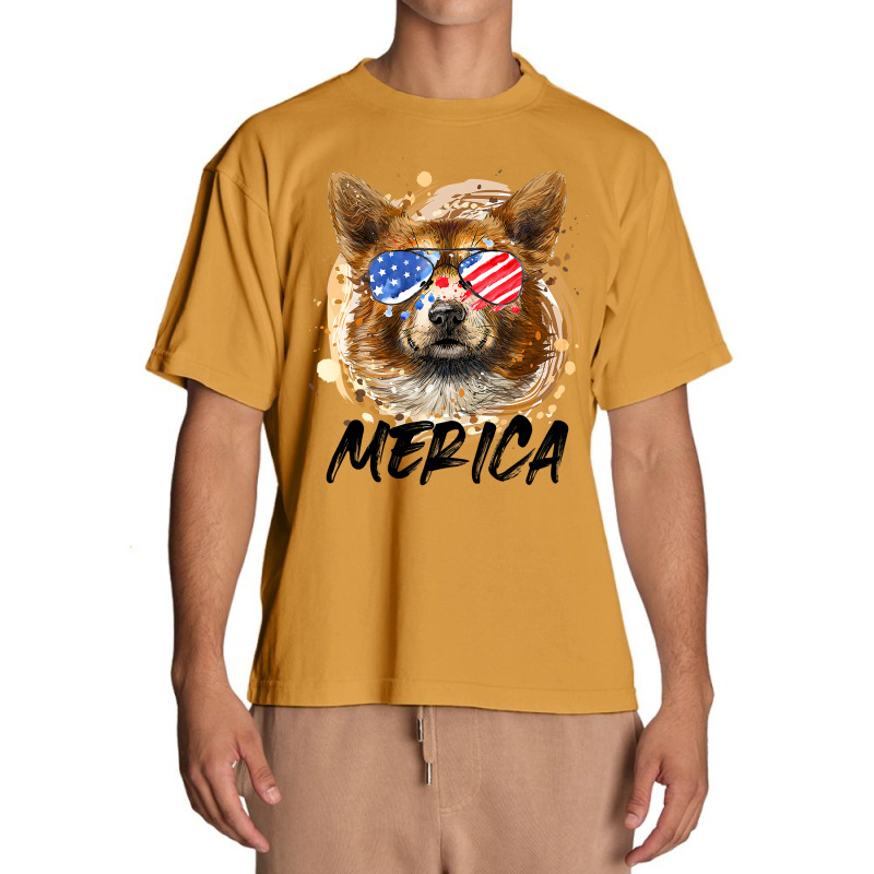 Corgi Dog 4th Of July Merica Men Women Usa American Flag 434 Welsh Cor Urban Heavy T-shirt by golferu | Artistshot