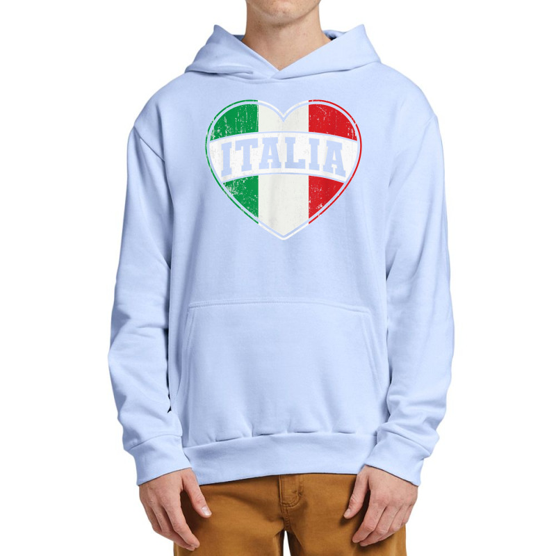 Italy Italia Italian Flag Heart Retro Vintage Design T Shirt Urban Pullover Hoodie | Artistshot