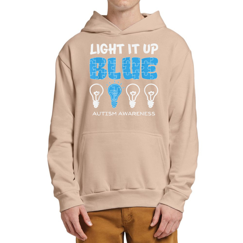 Light It Up Blue Autism Awareness April Mom Dad Kids Puzzle T Shirt Urban Pullover Hoodie | Artistshot