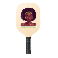 Womens Afro African American Black Woman Lyme Disease Warrior V Neck Pickleball Paddle | Artistshot