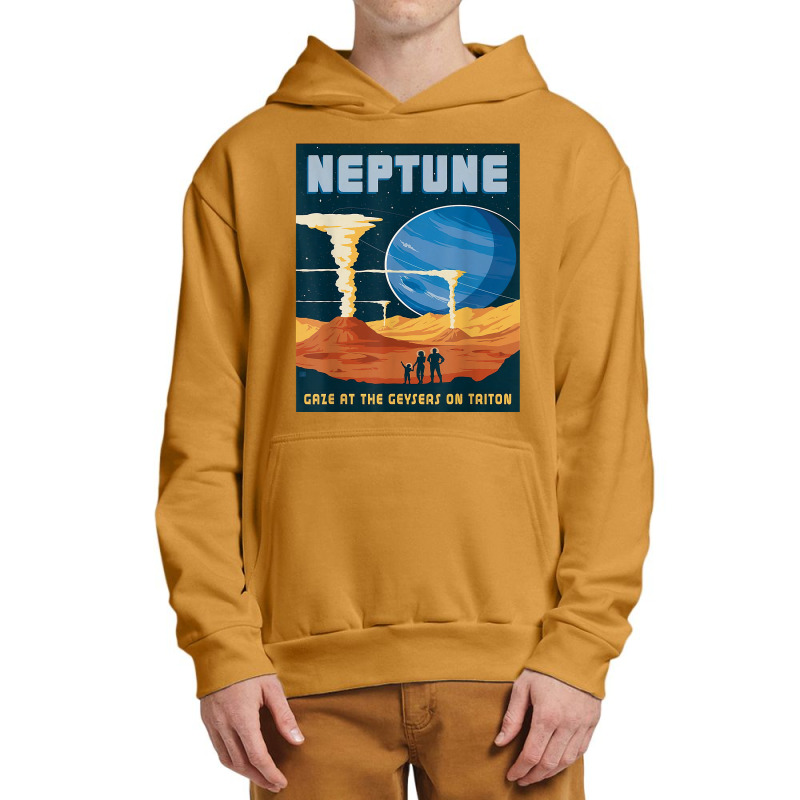 Retro Neptune Gaze At The Geysers On Triton Space Tourism T Shirt Urban Pullover Hoodie by puawhla | Artistshot