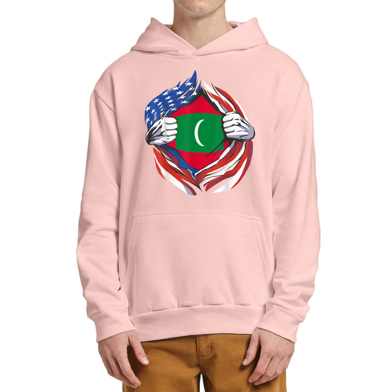 Maldives Flag American Proud Of My Maldivian Heritage T Shirt Urban Pullover Hoodie | Artistshot