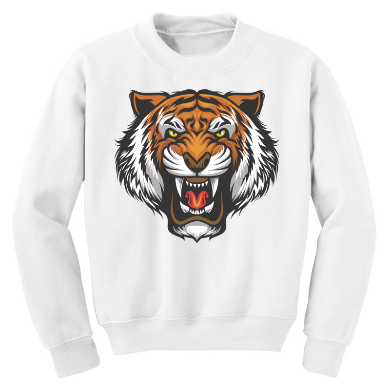 Angry Tiger Youth Sweatshirt by Chiks | Artistshot