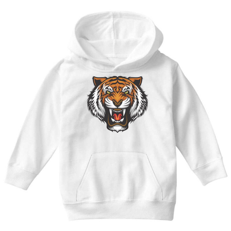 Angry Tiger Youth Hoodie by Chiks | Artistshot