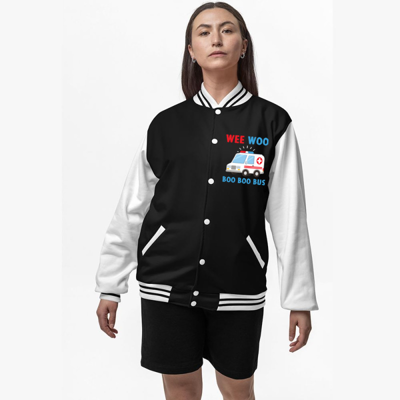 Wee Woo Boo Boo Bus Ambulance Ems Emt Paramedic Driver Gift Pullover H Bomber Jacket | Artistshot