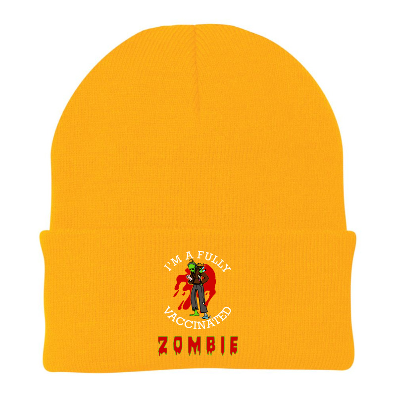 Funny Halloween Iam A Fully Vaccinated Zombie Beanie by Camaro | Artistshot