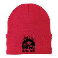 Living On Island Time Palm Trees And Sunset Black Beanie | Artistshot