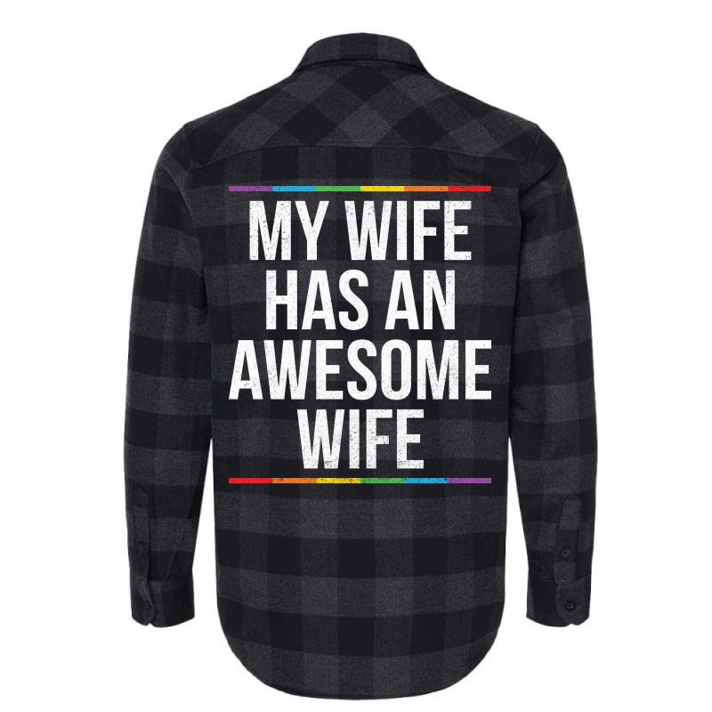 My Wife Has An Awesome Wife Lesbian Wedding Lgbt Flannel Shirt by TMSTOREART | Artistshot