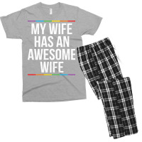 My Wife Has An Awesome Wife Lesbian Wedding Lgbt Men's T-shirt Pajama Set | Artistshot