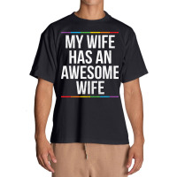 My Wife Has An Awesome Wife Lesbian Wedding Lgbt Urban Heavy T-shirt | Artistshot