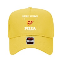 District Attorney Powered By Pizza Funny Gift Adjustable Baseball Cap | Artistshot