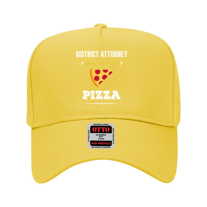 District Attorney Powered By Pizza Funny Gift Adjustable Baseball Cap by jerinikolasa | Artistshot