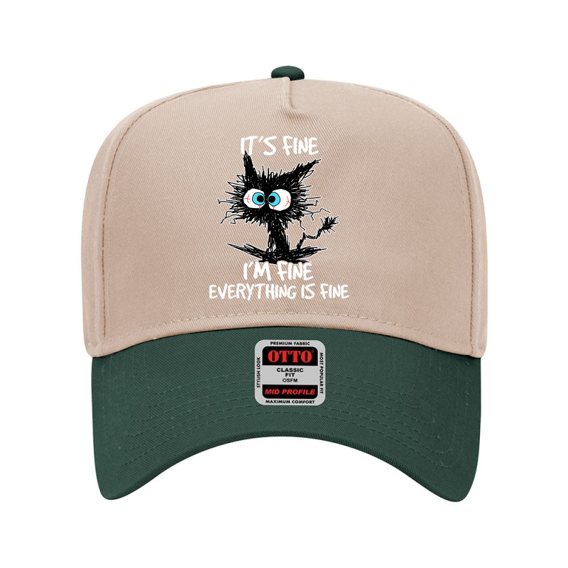 It's Fine I'm Fine Everything Is Fine Funny Black Cat Adjustable Baseball Cap by nhan0105 | Artistshot