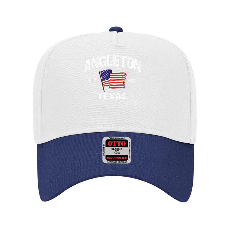 Angleton Texas Tx Usa Stars & Stripes Vintage Style Adjustable Baseball Cap by PhoebeHaggett | Artistshot