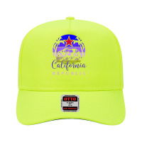 Vintage California Republic Beach Sunset Retro Palm Trees T Shirt Adjustable Baseball Cap | Artistshot