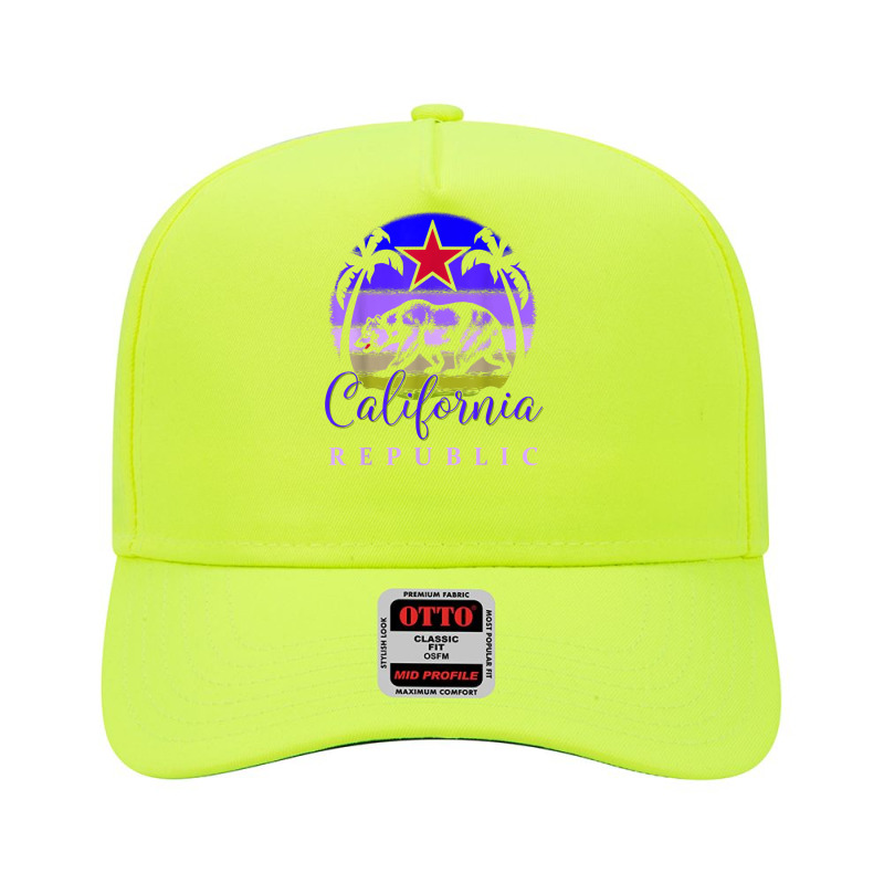 Vintage California Republic Beach Sunset Retro Palm Trees T Shirt Adjustable Baseball Cap by rainandehay | Artistshot