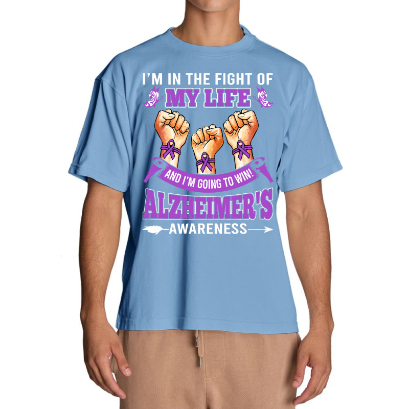 Alzheimers Awareness In The Fight T  Shirt Alzheimer's Awareness In Th Urban Heavy T-shirt by musselrhinoceros | Artistshot