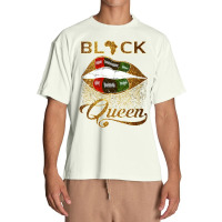 Womens Black Queen African Pan Flag Sexy Lips Drip Melanin Pride V Nec Urban Heavy T-shirt | Artistshot