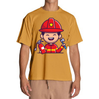 Firefighter T  Shirt Firefighter With Hatchet Axe And Fire Extinguishe Urban Heavy T-shirt | Artistshot