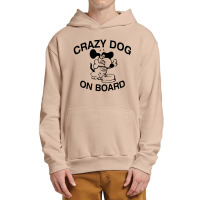 Crazy Dog On Board Urban Pullover Hoodie | Artistshot