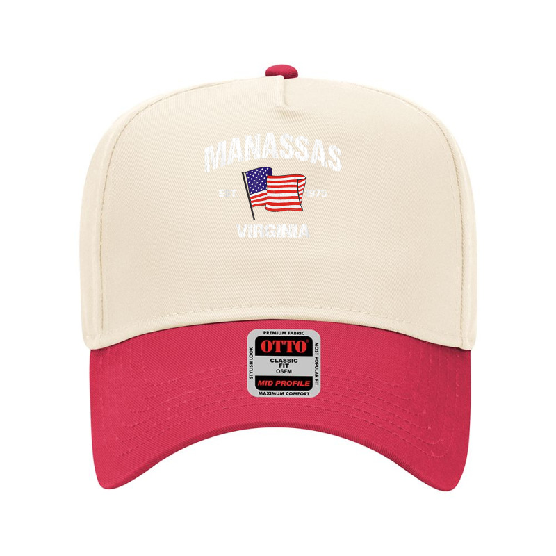 Manassas Virginia Va Usa Stars & Stripes Vintage Style Adjustable Baseball Cap by PhoebeHaggett | Artistshot