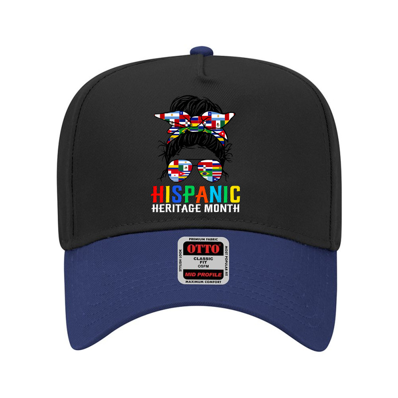 National Hispanic Heritage Month Latin Flags Messy Bun Adjustable Baseball Cap by CUSER3146 | Artistshot