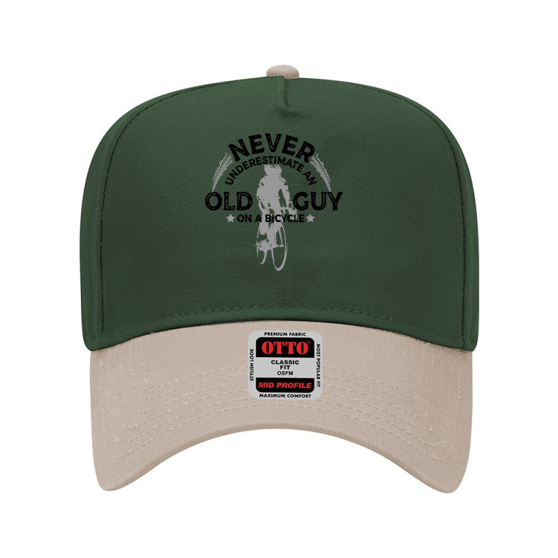 Never Underestimate An Old Guy On A Bicycle Cycling Adjustable Baseball Cap | Artistshot