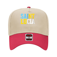 Saint Lucia Bold Color Block Zip Hoodie Adjustable Baseball Cap | Artistshot