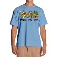 Peace Love Fall Vibes Pumkin Season Spooky Season Leopard T Shirt Urban Heavy T-shirt | Artistshot