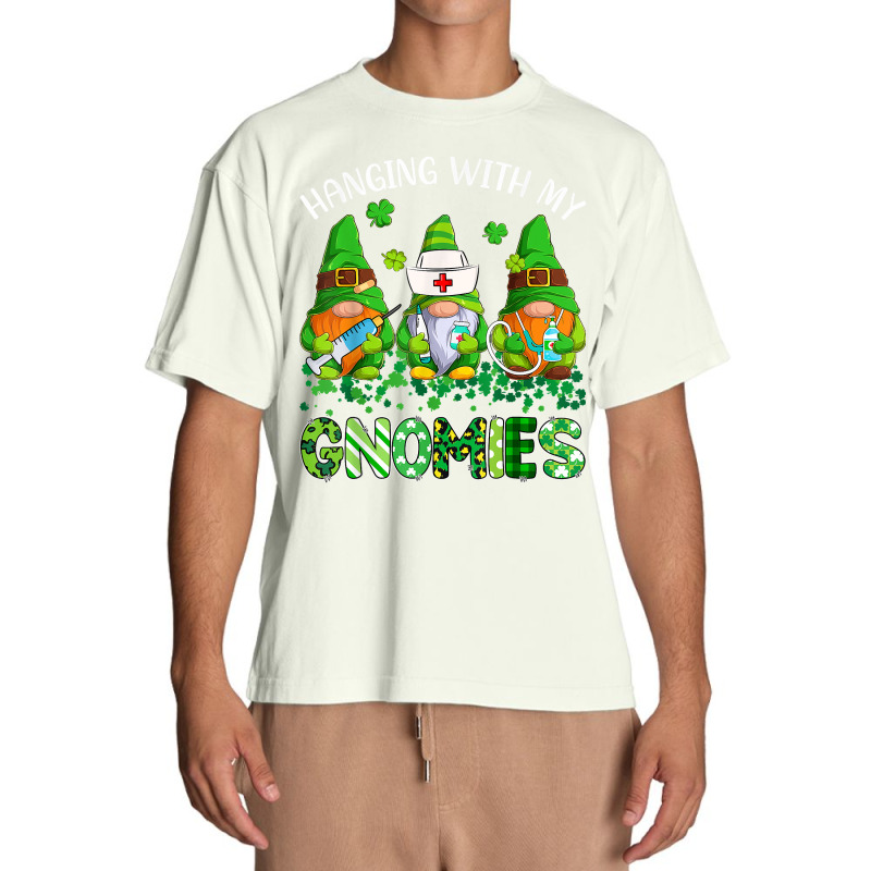 St Patricks Day Hanging With My Gnomies Nurse Stethoscope T Shirt Urban Heavy T-shirt | Artistshot