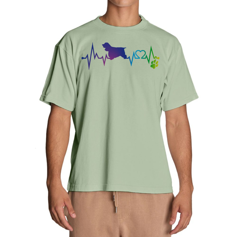 Cocker Spaniel T  Shirt Cocker Spaniel Colorful Heartbeat, Heart & Dog Urban Heavy T-shirt by thaddeuscassin860 | Artistshot