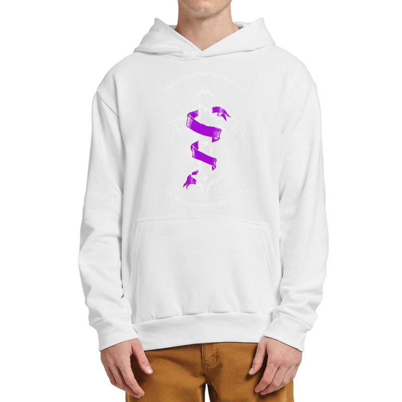 Alzheimers Awareness T  Shirt God Gave His Hardest Battles Toughest So Urban Pullover Hoodie | Artistshot