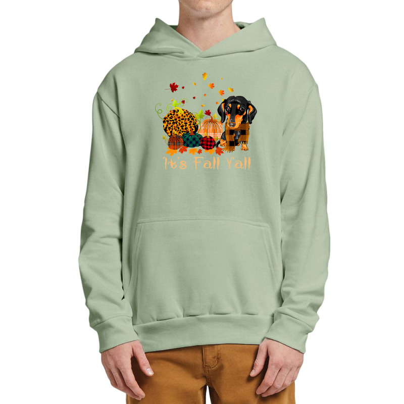 Dachshund Doxie Its Fall Yall Dachshund Pumpkin Dog Thanksgiving Costu Urban Pullover Hoodie | Artistshot