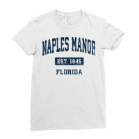 Naples Manor Florida Fl Vintage Sports Established Navy Desi T Shirt Ladies Fitted T-shirt | Artistshot