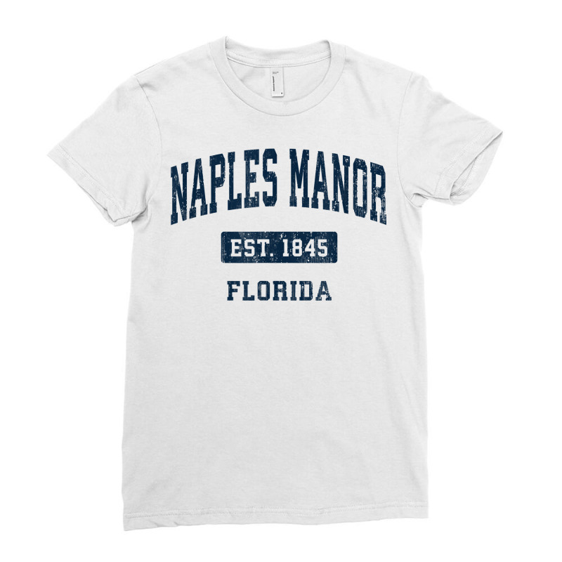 Naples Manor Florida Fl Vintage Sports Established Navy Desi T Shirt Ladies Fitted T-Shirt by phuongvu | Artistshot