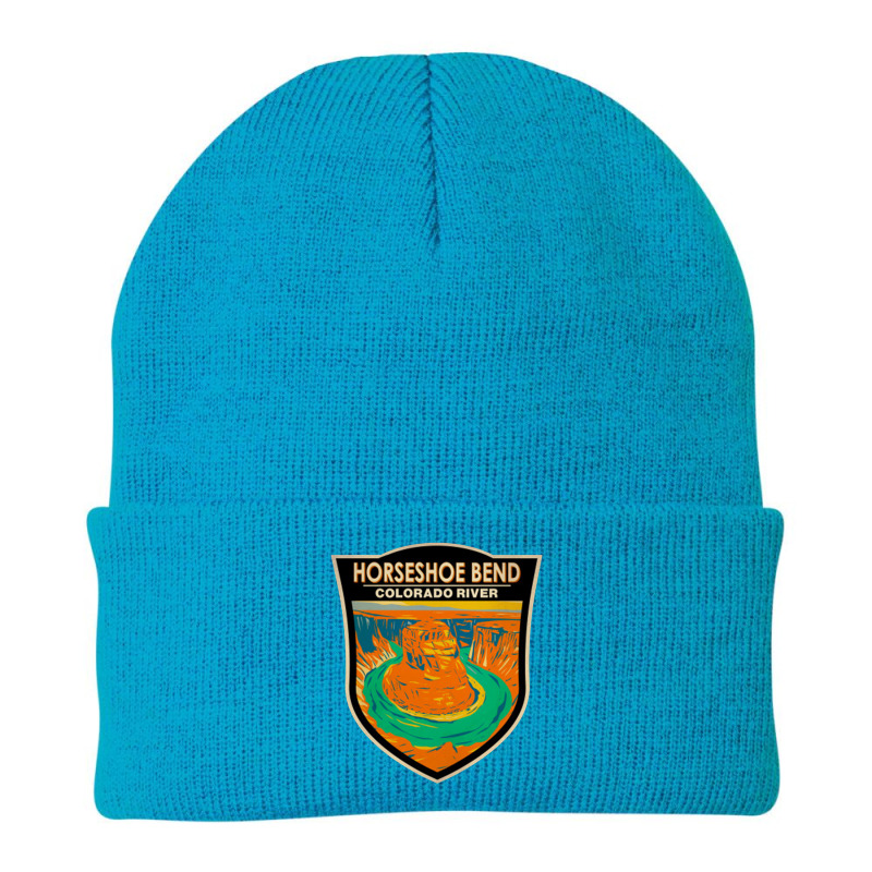 Horseshoe Bend Colorado River Badge Beanie by ThedistantT | Artistshot