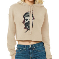 Skull Lightning Cropped Hoodie | Artistshot