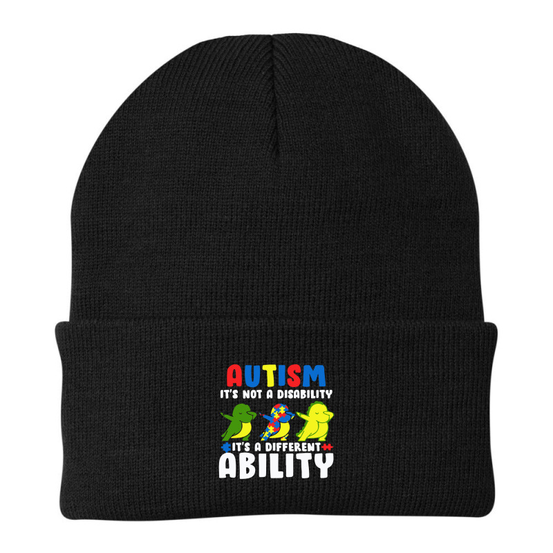 It's Not A Disability Ability Autism Dinosaur Beanie by afroiani | Artistshot