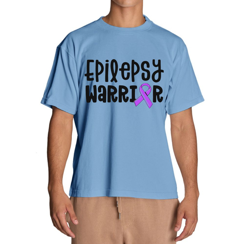 Epilepsy Warrior Shirt Kids Purple Ribbon Awareness Women Urban Heavy T-shirt | Artistshot