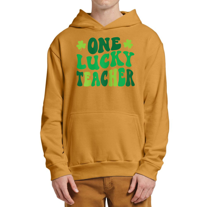 Womens One Lucky Teacher Retro Vintage St. Patrick's Day T Shirt Urban Pullover Hoodie | Artistshot