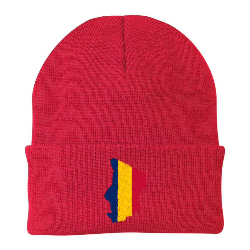 Chad Flag Map Drawing Line Art Beanie | Artistshot