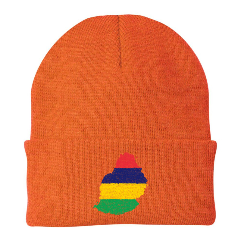 Mauritius Map Flag Drawing Line Art Beanie by Erwin Saputra Art | Artistshot