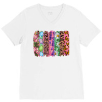 Western Easter Brushstroke V-neck Tee | Artistshot