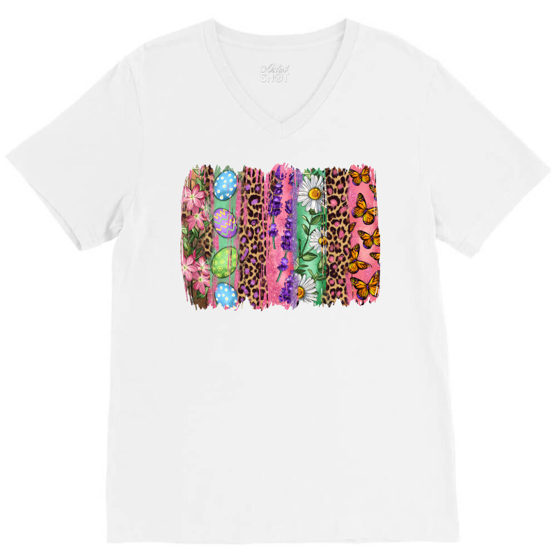 Western Easter Brushstroke V-neck Tee | Artistshot