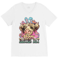 Easter Day Cow V-neck Tee | Artistshot