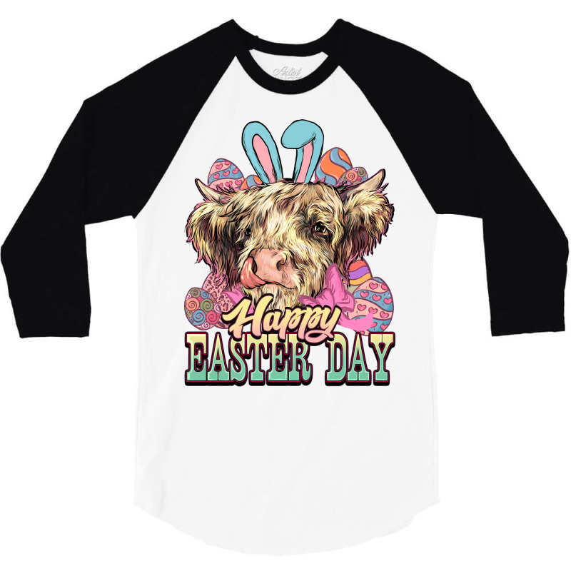 Easter Day Cow 3/4 Sleeve Shirt | Artistshot