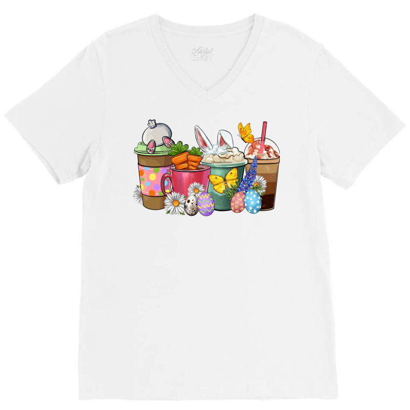 Easter Coffee Cups V-neck Tee | Artistshot